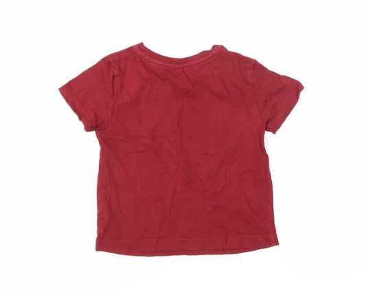 Rebel Boys Red Basic T-Shirt Size 2-3 Years