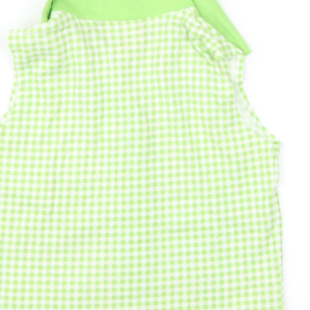 Higher State Girls Green Check Basic Tank Size 7 Years