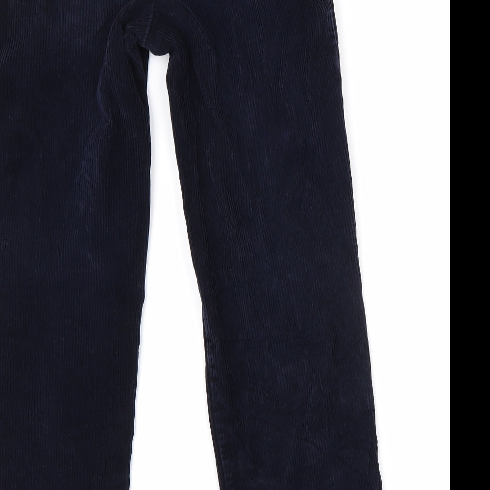 Brand and care label for Preworn boys’ blue corduroy trousers
