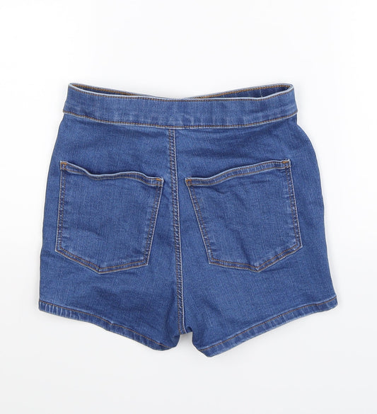 Topshop Womens Blue Denim Hot Pants Shorts Size 8
