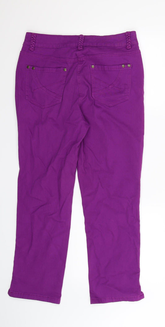 Soon Womens Purple Denim Straight Jeans Size 10 L25 in