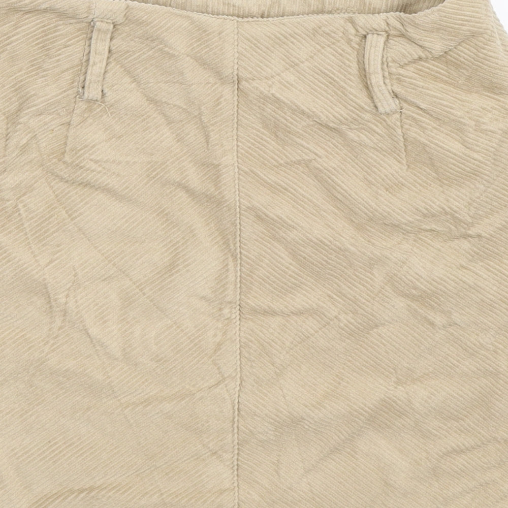 Denim Co Womens Beige Corduroy A-Line Skirt Size 10