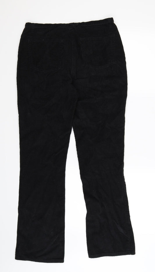 District Womens Black Corduroy Trousers Size 6 L31 in