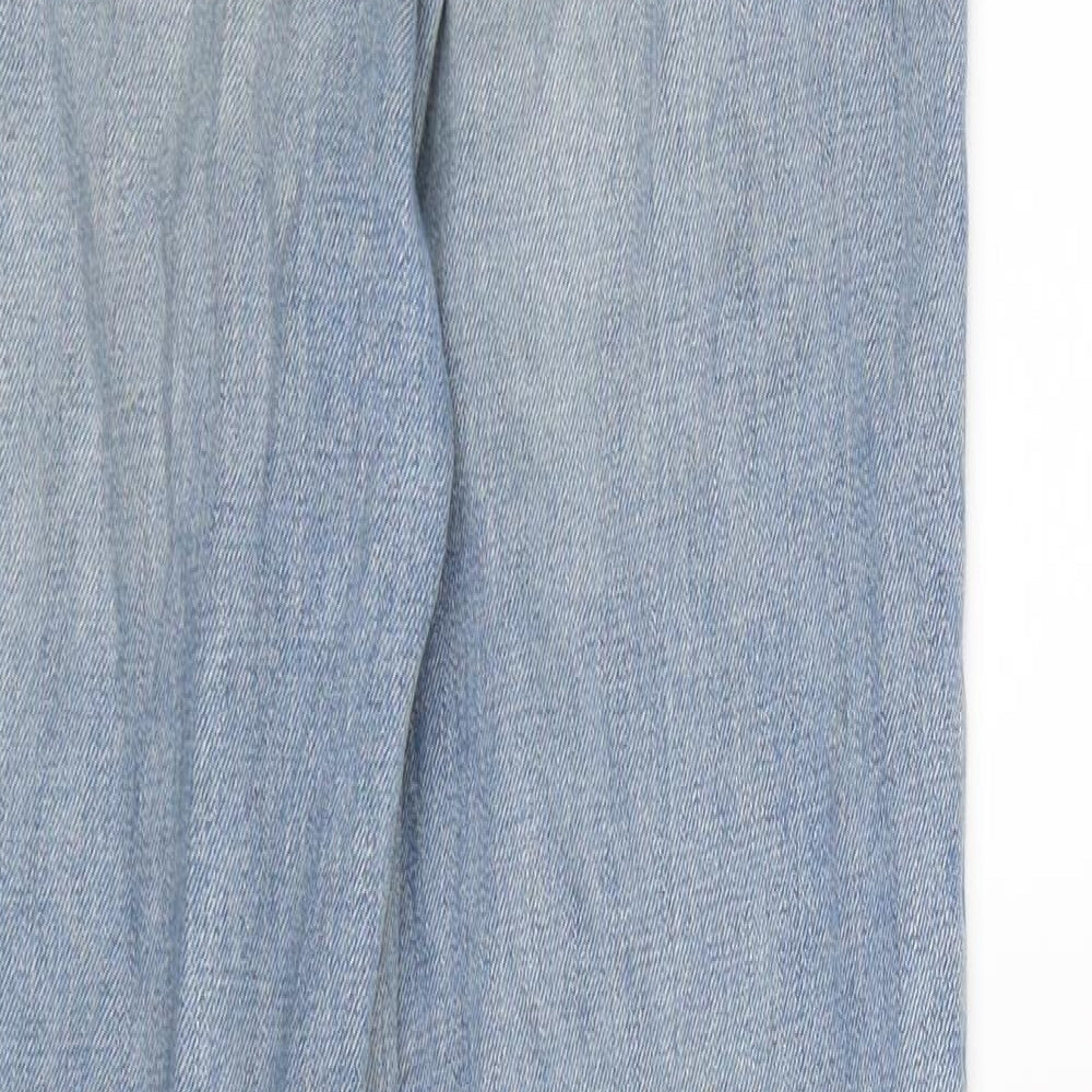 Topshop Womens Blue Denim Straight Jeans Size 6 L32 in