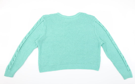 Nastygal Womens Green Knit Pullover Jumper Size M