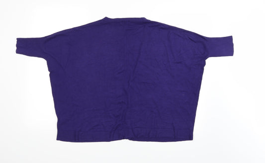 TU Womens Purple Knit Cardigan Jumper Size 10