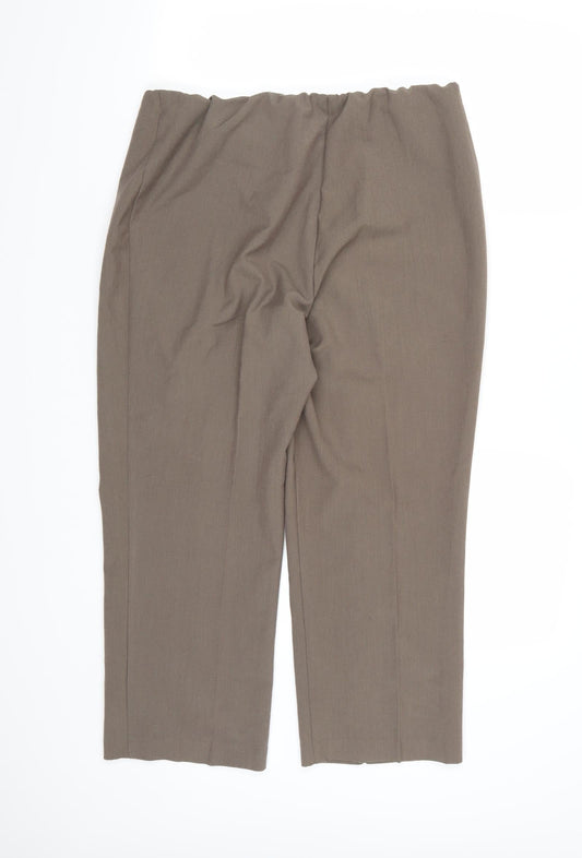 BM Collection Womens Brown Rayon Trousers Size 16 L24 in