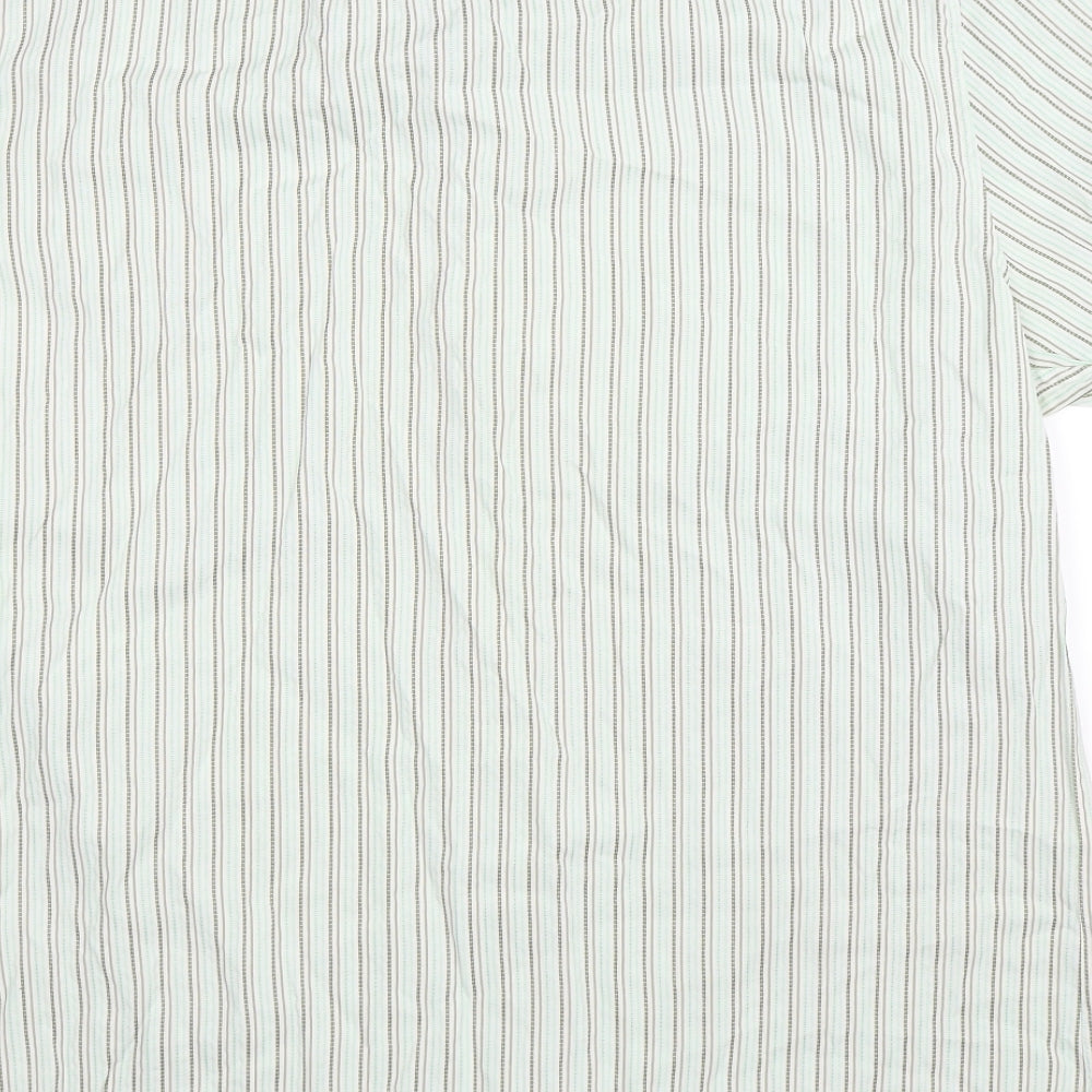 NEXT Mens Green Striped Button-Up Size XL