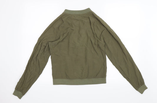Select Womens Green Bomber Jacket Jacket Size 8