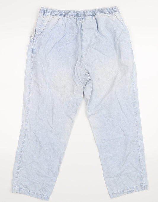 Marks and Spencer Womens Blue Denim Trousers Size 14 L24 in