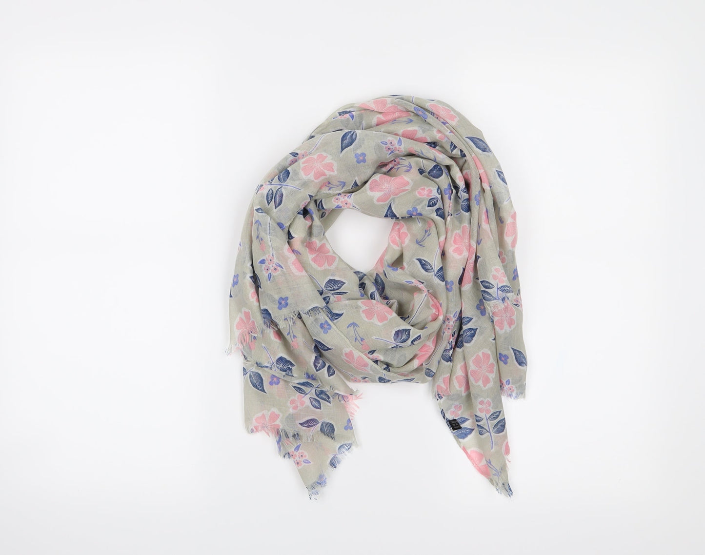 Preworn Womens Grey Floral Scarf