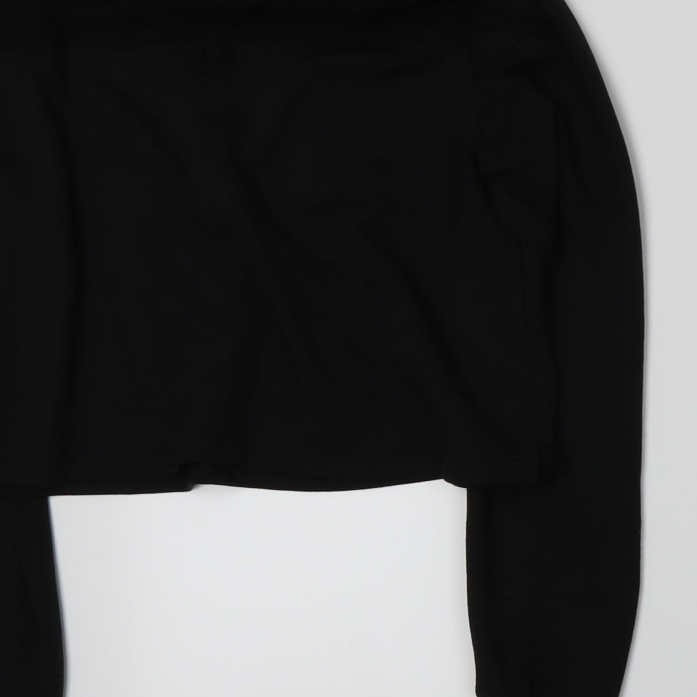 Missguided Womens Black Jersey Pullover Sweatshirt Size 12