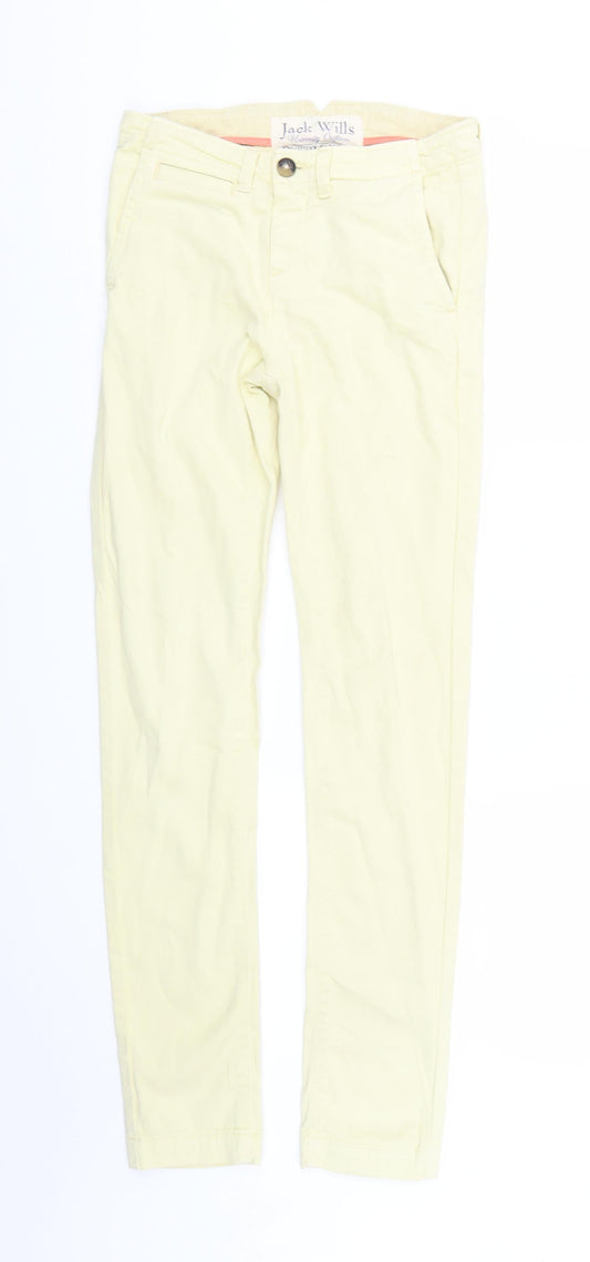 Jack Wills Womens Yellow  Denim Skinny Jeans Size 6 L29 in