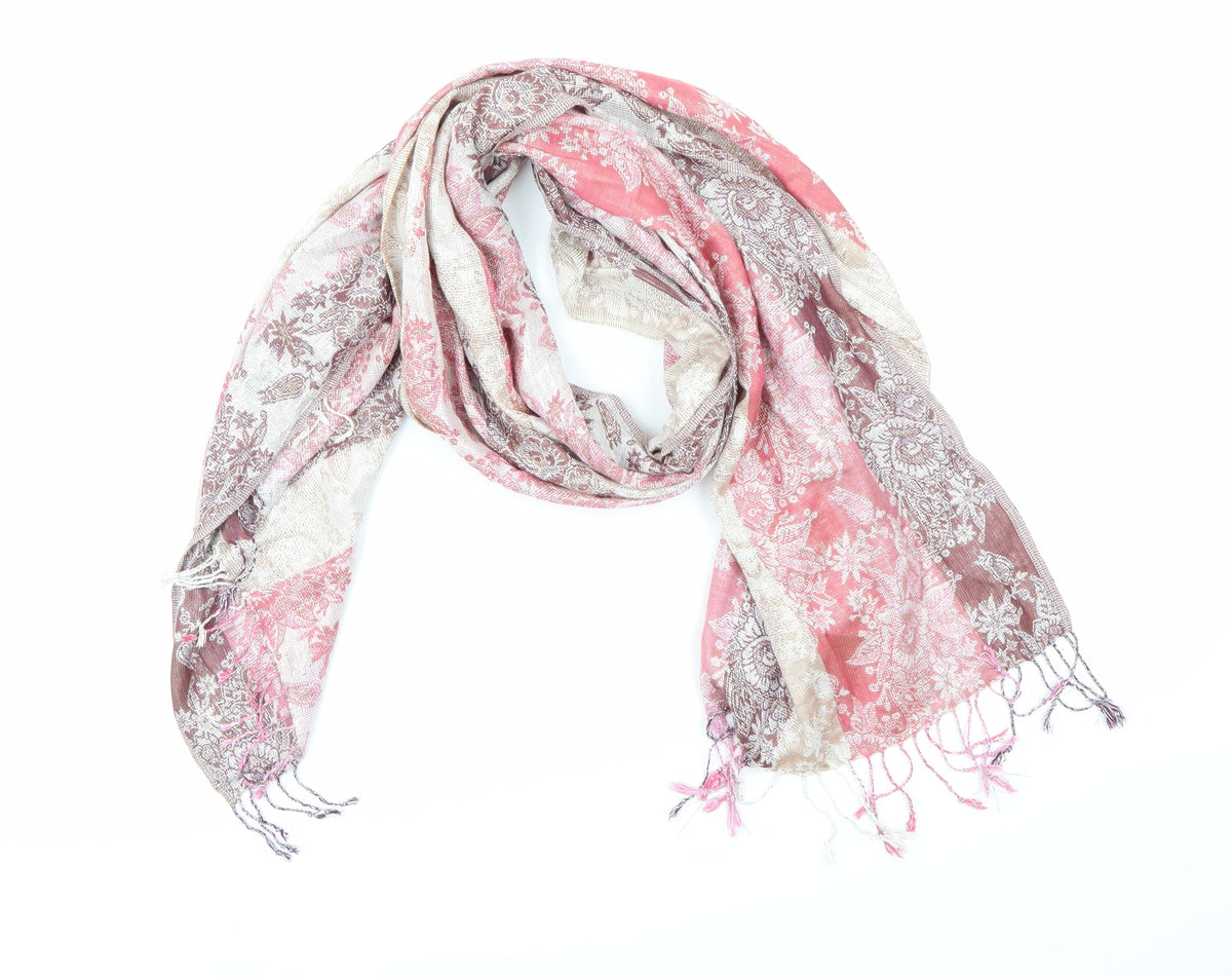 Front view of Preworn women’s pink scarf