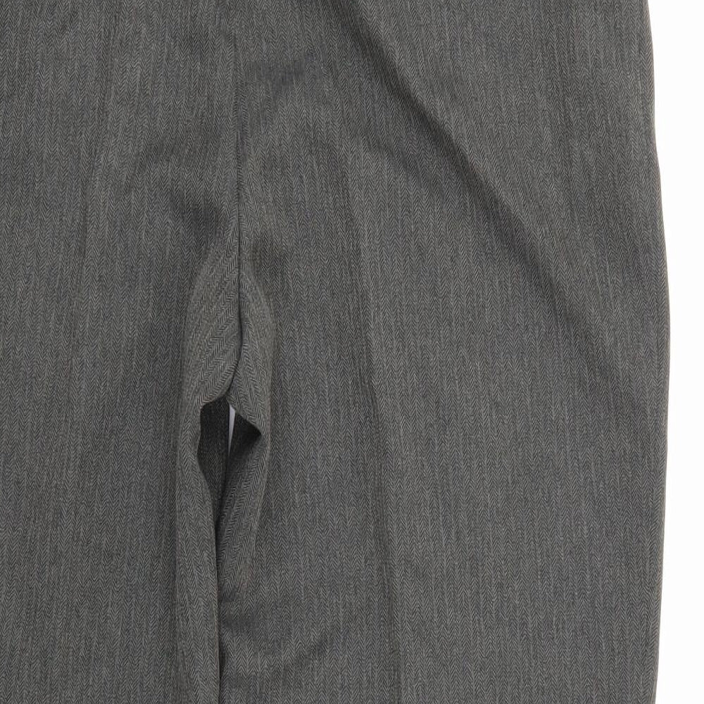 Brand and care label for Marks & Spencer women’s grey trousers, size UK 14, 26-inch leg