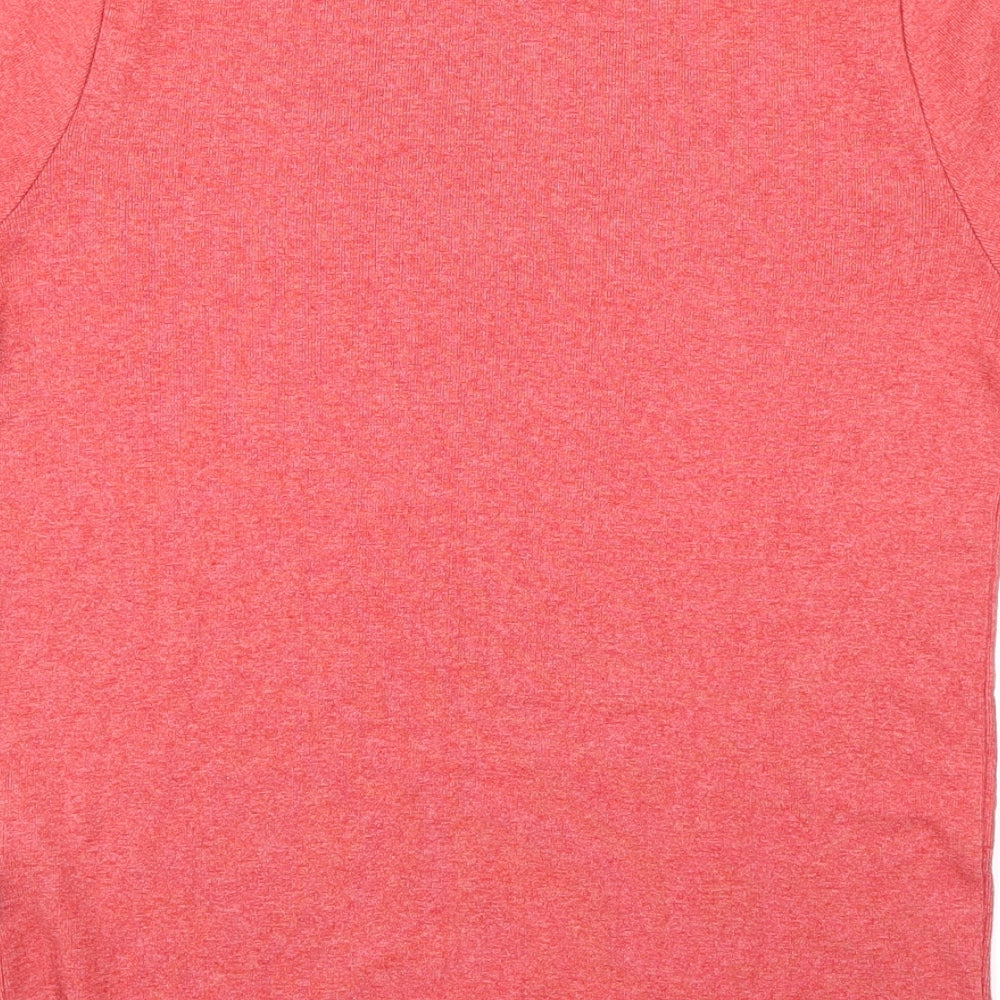 Brand and care label for ROCKY women’s red basic t-shirt, size XS