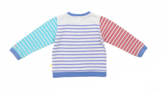 Angel & Rocket Boys Grey Striped Pullover Sweatshirt Size 2-3 Years