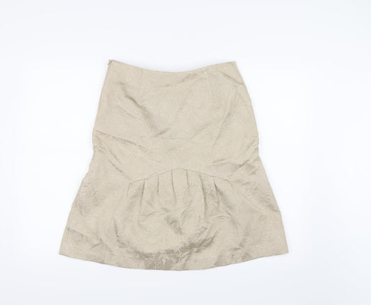 Carla Zampatti Womens Gold A-Line Skirt Size 8