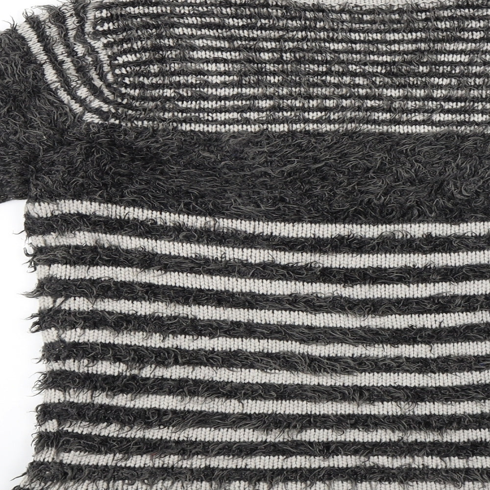 Cotton Traders Womens Grey Striped Pullover Jumper Size 10