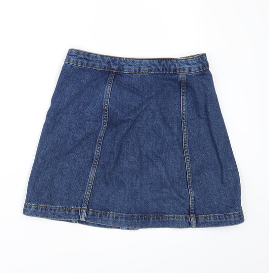 Topshop Womens Blue Denim Mini Skirt Size 26