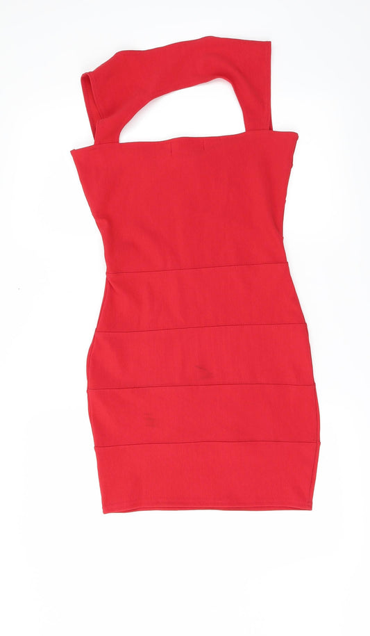 Boohoo Womens Red Bodycon Size 8