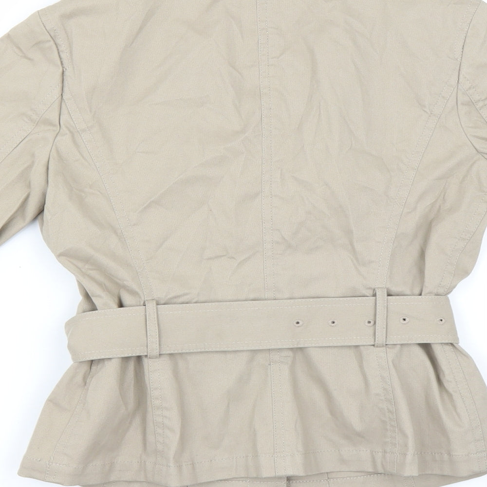 U.W.N Womens Beige Jacket Size 2