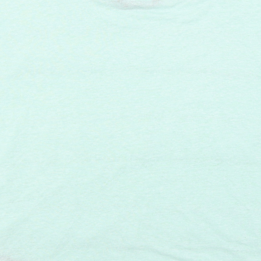 Brand and care label for Marks & Spencer women’s green jumper, size UK 12