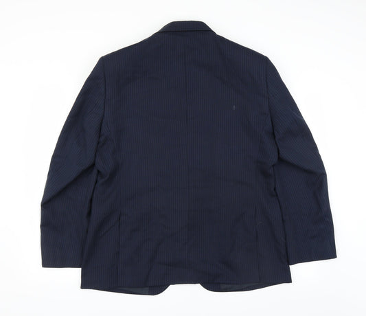 Marks and Spencer Mens Blue Striped Jacket Suit Jacket Size 42