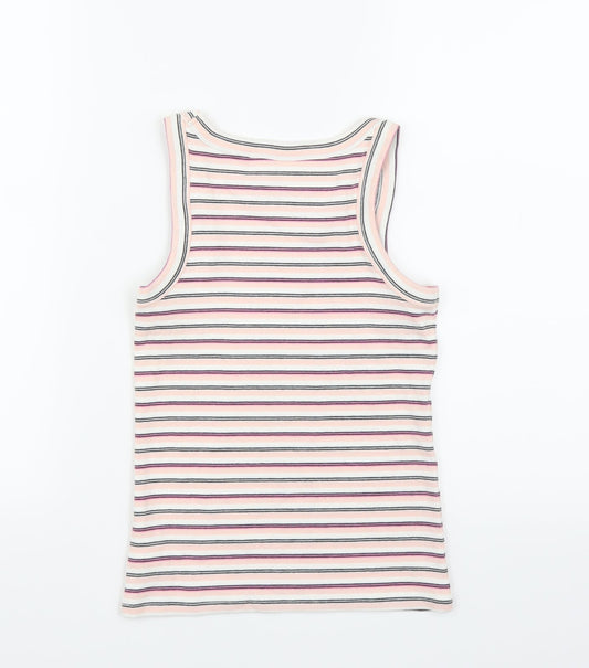 NEXT Girls Pink Striped Basic Tank Size 9 Years