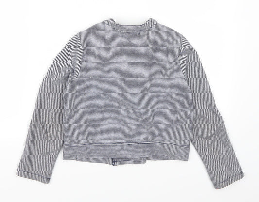 Gap Girls Blue Striped Jacket Size 6-7 Years