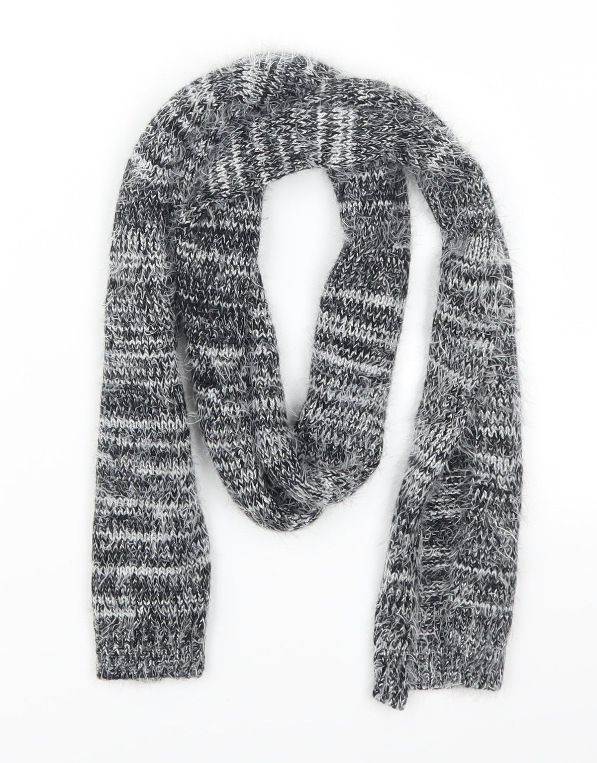 Front view of Preworn women’s grey scarf