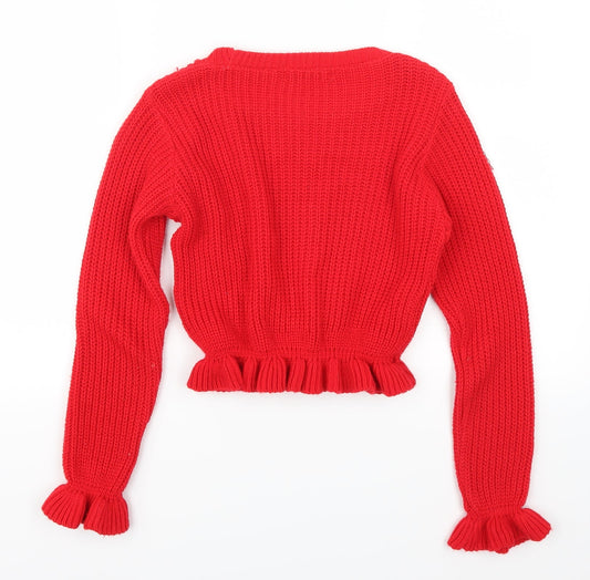 Select Girls Red Pullover Jumper Size 12-13 Years