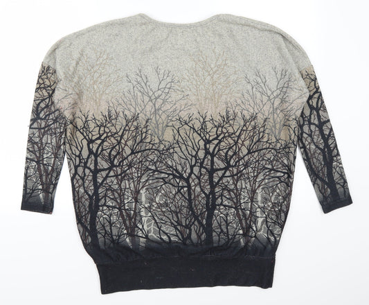Aricot Womens Grey Pullover Sweatshirt Size 8 - Trees