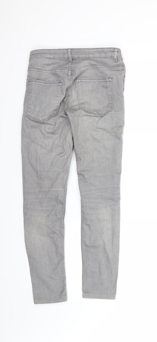 H&M Womens Grey Denim Skinny Jeans Size 8 L26 in