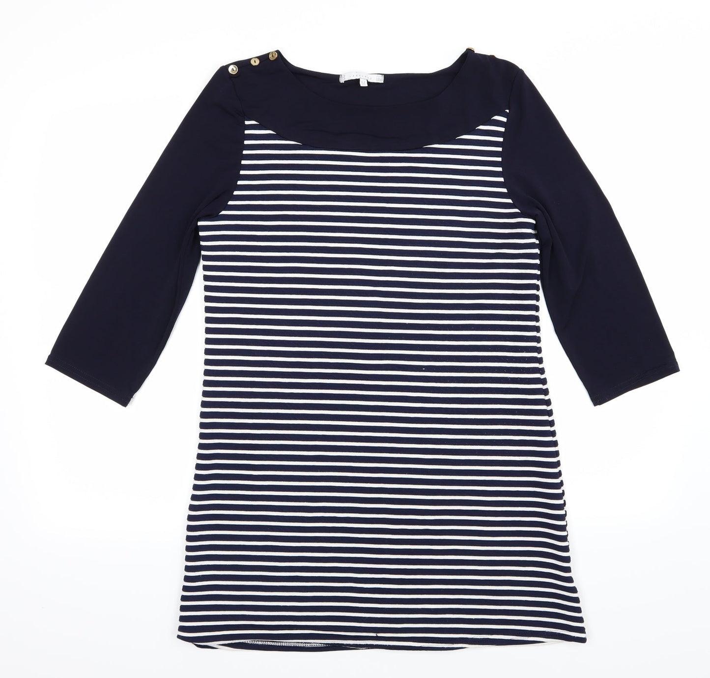 Lakeland Womens Blue Striped Jersey T-Shirt Dress Size M