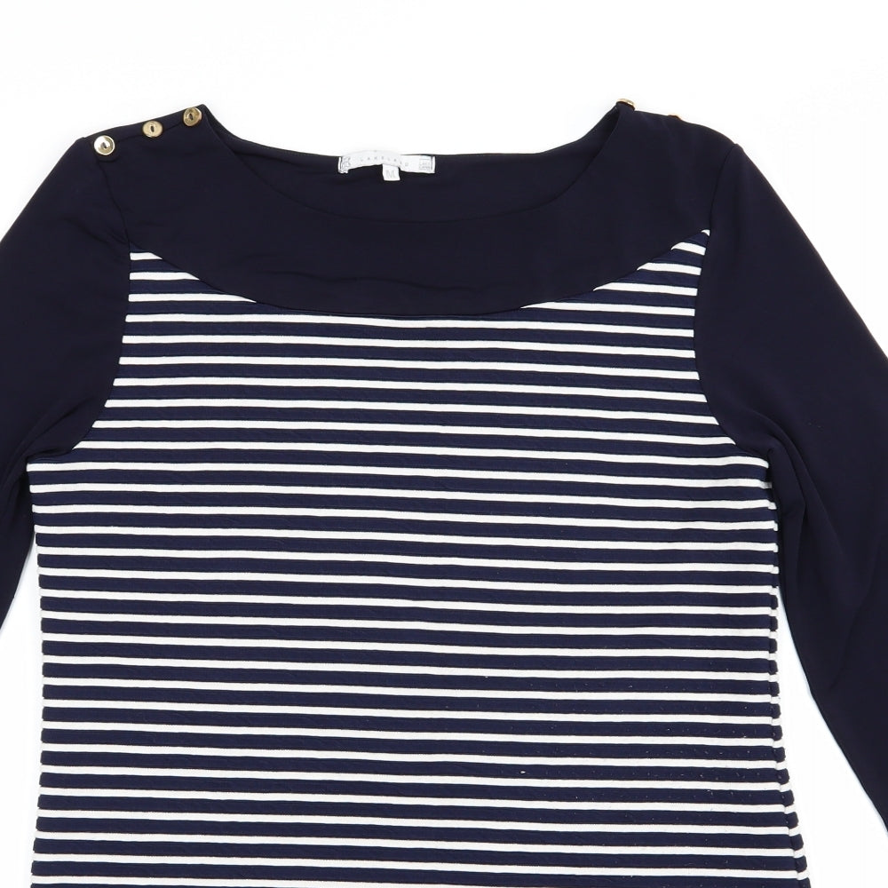 Lakeland Womens Blue Striped Jersey T-Shirt Dress Size M