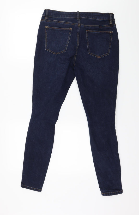 Tu Womens Blue Denim Skinny Jeans Size 12 L27 in