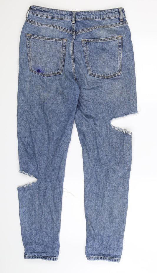 Topshop Womens Blue Denim Straight Jeans Size 10 L32 in
