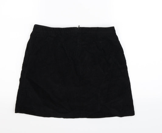 New Look Girls Black Corduroy A-Line Skirt Size 13 Years