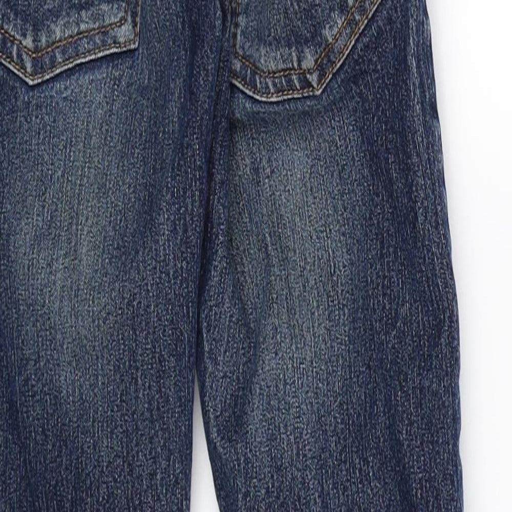 Brand and care label for Next boys’ blue denim straight jeans, size 9, years