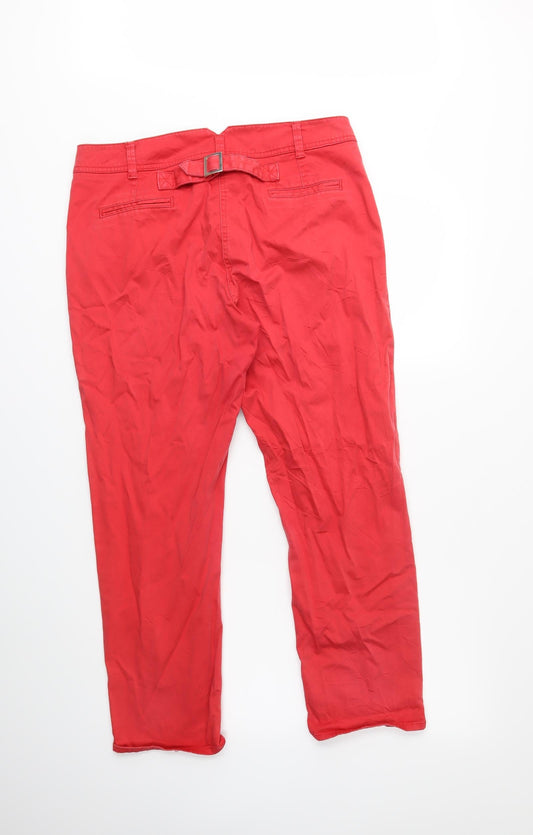 Per Una Womens Red Trousers Size 14 L27 in