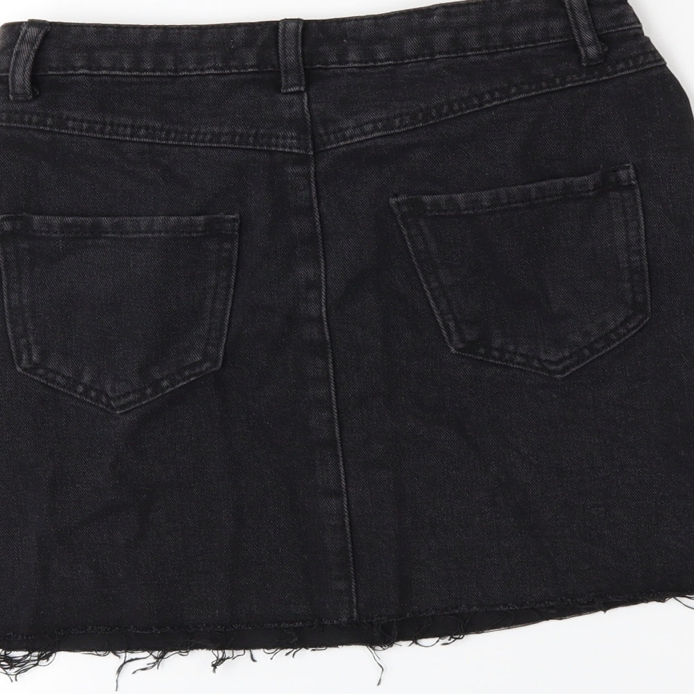 Denim & Co. Womens Black Denim Mini Skirt Size 6