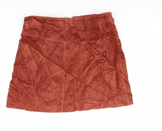 trf Womens Brown Corduroy Mini Skirt Size M