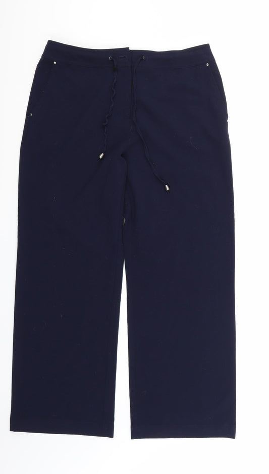 Isle Womens Blue Trousers Size 14 L28 in