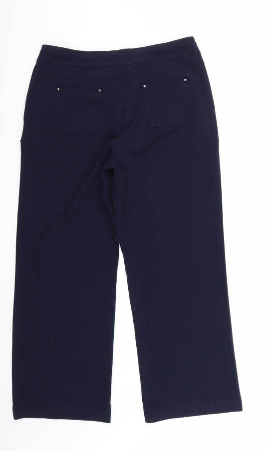 Isle Womens Blue Trousers Size 14 L28 in