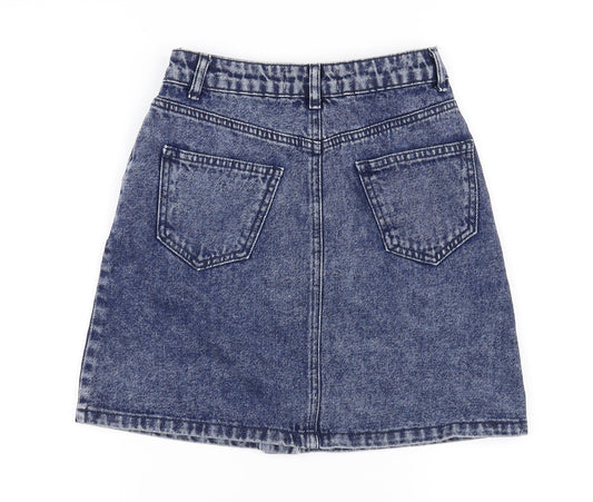 New Look Womens Blue A-Line Skirt Size 4