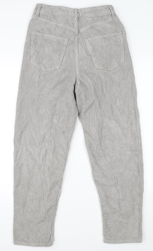 Topshop Mens Grey Corduroy Straight Jeans Size 24 L30 in