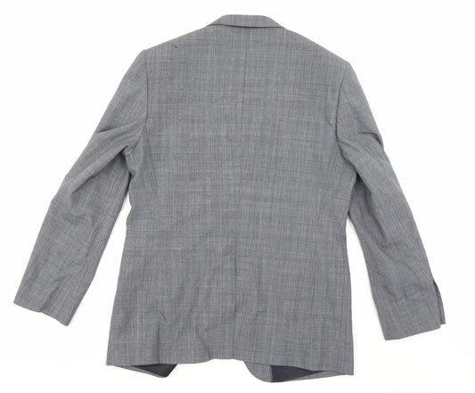 Taylor & Cutter Mens Grey Check Rayon Jacket Suit Jacket Size 40