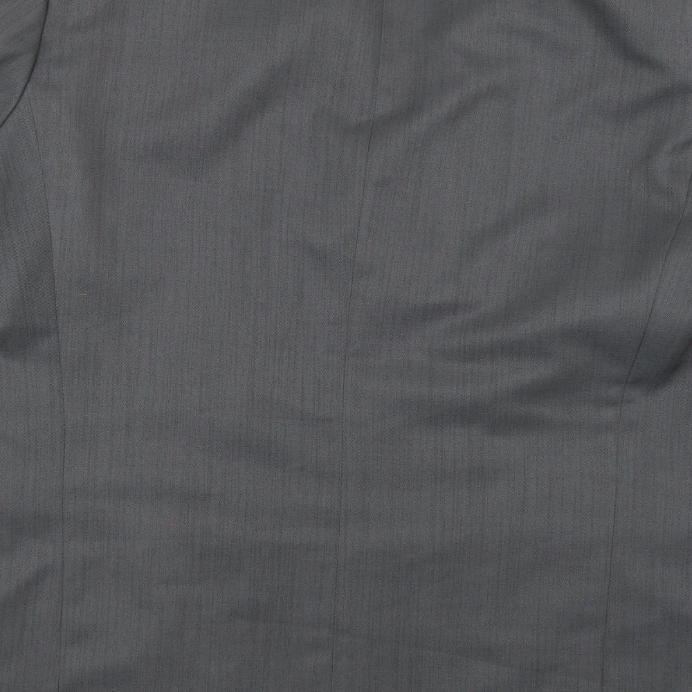 Brand and care label for Zantos men’s grey rayon jacket suit jacket, size 40
