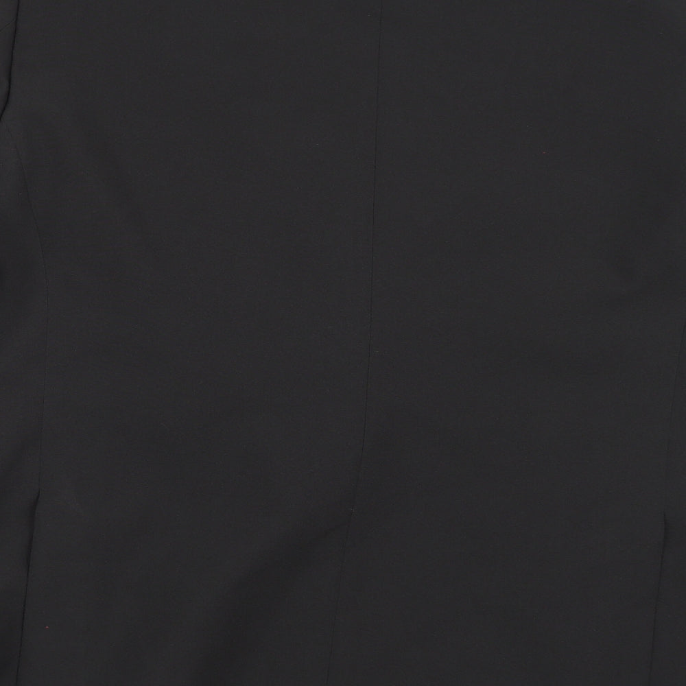 Brand and care label for Charlton Gray men’s black rayon jacket suit jacket, size 46